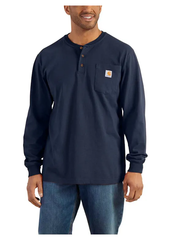 Carhartt Workwear Henley K128 T-Shirts Pocket L/S Comfort Fit