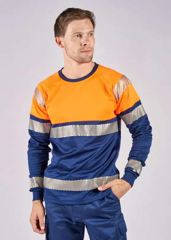 Fristads 129513 T-Shirt Met Lange Mouwen High Vis Klasse 1 7519 Thv UV-bescherming Stiby
