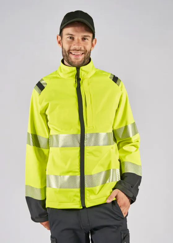 Fristads Stiby High Vis Green stretch jack klasse 3 4647 GSTP
