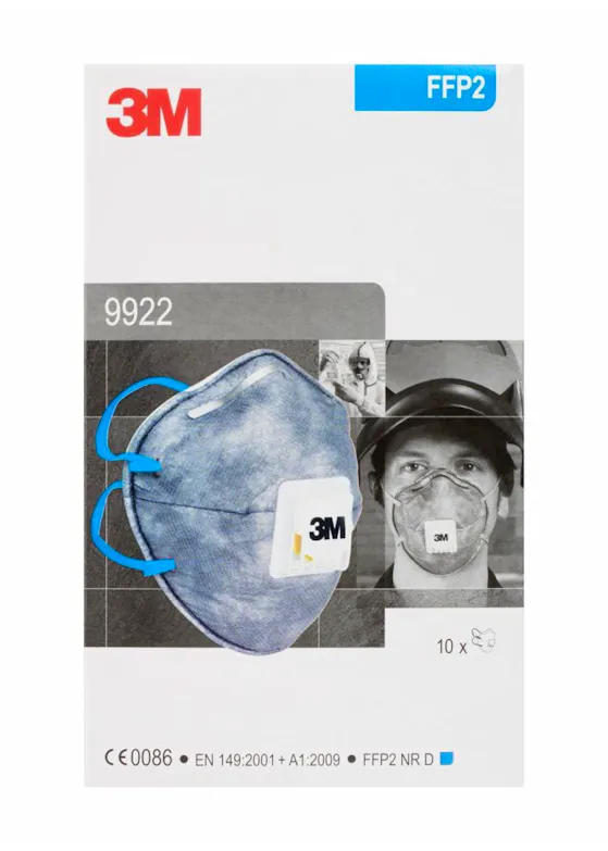 3M 9922 stofmasker FFP2 met ventiel