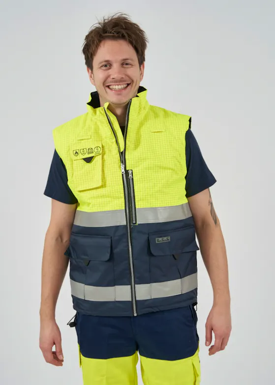 Hydrowear Metz 043446YN Giletz Antistatisch Brandvertragend Geel/Marine