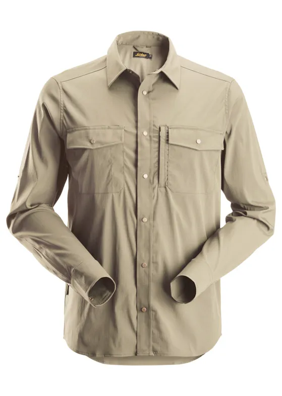 Snickers 8521 Shirt met Lange Mouwen Stretch UV-bescherming LiteWork