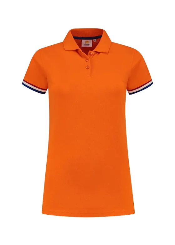 L&S LEM3503 Poloshirt Flag SS Double Lacoste Piqué Dames