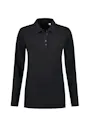 L&S LEM3574 Poloshirt Basic Cotton Elastane Long Sleeves Dames miniatuur