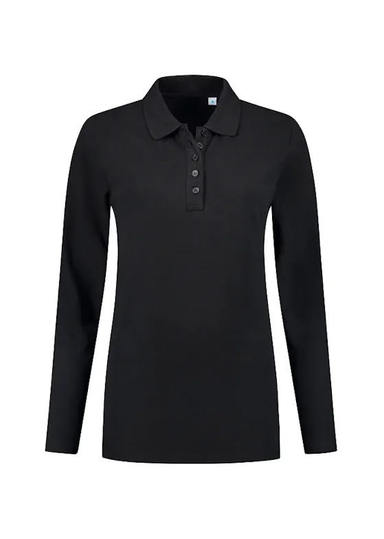 L&S LEM3574 Poloshirt Basic Cotton Elastane Long Sleeves Dames