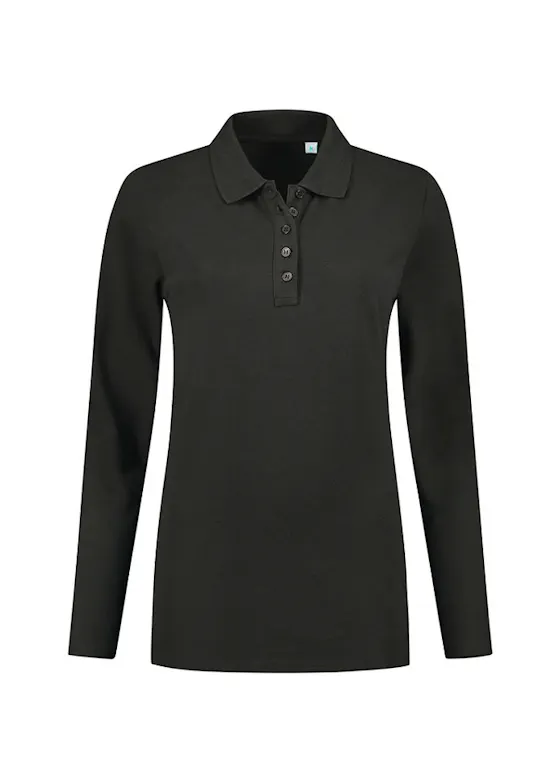 L&S LEM3574 Poloshirt Basic Cotton Elastane Long Sleeves Dames