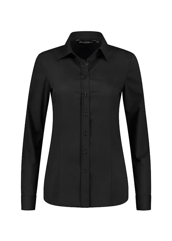 L&S LEM3923 Shirt Long Sleeves Stretch Poly-Cotton Mix Poplin Dames