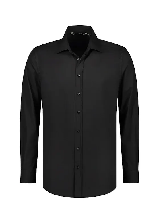 L&S LEM3925 Shirt Long Sleeves Stretch Poly-Cotton Mix Poplin