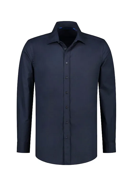 L&S LEM3925 Shirt Long Sleeves Stretch Poly-Cotton Mix Poplin