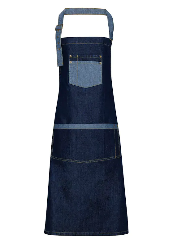 Premier Domain Contrast Denim Bib Apron