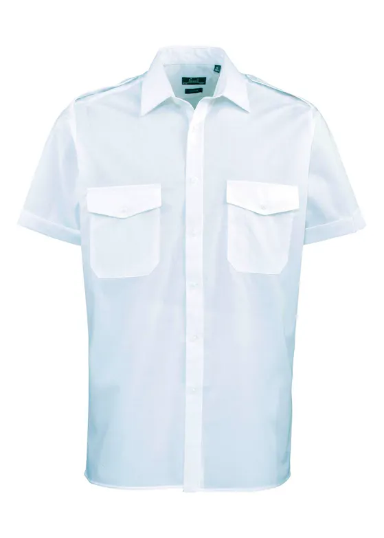 Premier PW212 Pilot Shirt Short Sleeve Regular Fit