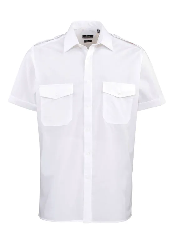 Premier PW212 Pilot Shirt Short Sleeve Regular Fit