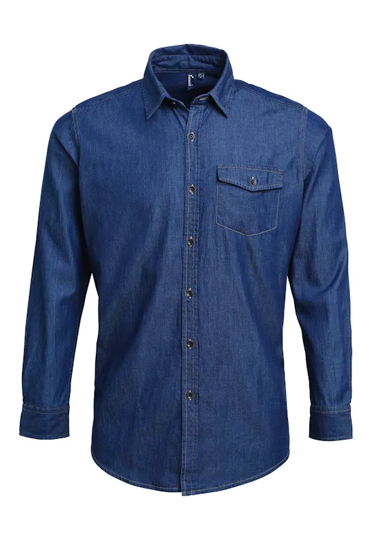 Premier PW222 Jeans Denim Shirt Stitch Regular Fit