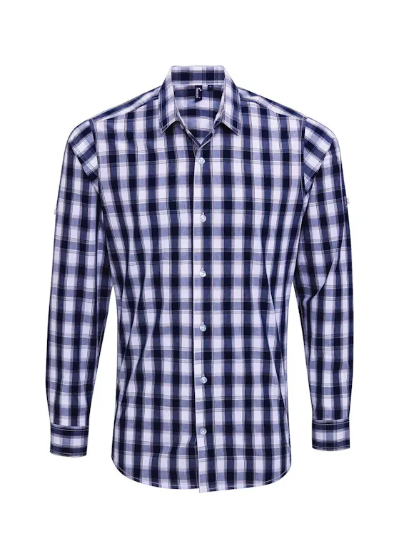 Premier PW250 Mulligan Check Cotton Shirt Long Sleeve Regular Fit