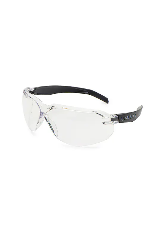 Univet Safety Primo Veiligheidsbril 5A1.E Zwart Helder (blank) Antikras
