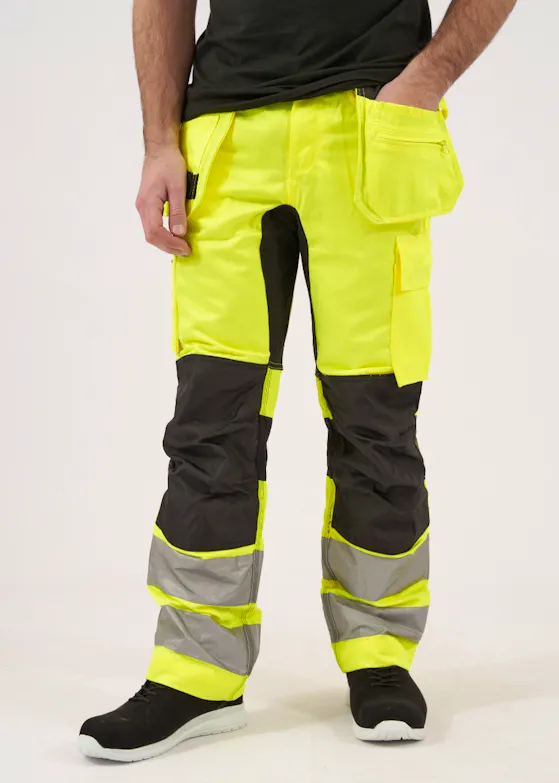 Projob 6570 Signalisatie Stretchbroek met Kniezakken en Spijkerzakken EN ISO 20471 Klasse 2