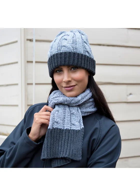Result Shades Of Grey Knitted Scarf