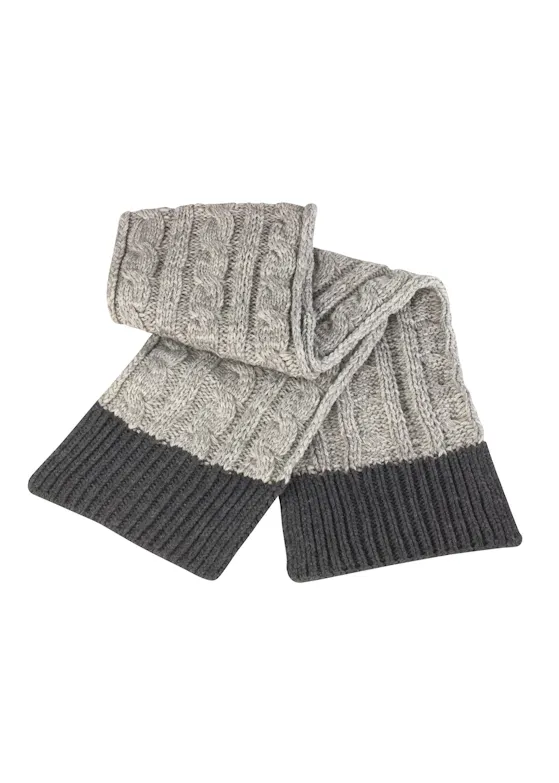 Result Shades Of Grey Knitted Scarf