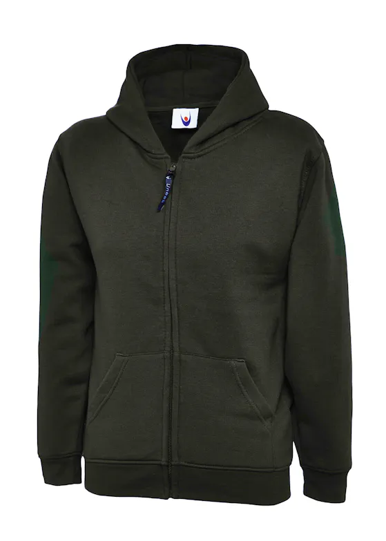 Uneek UC506 Sweater met Rits Classic Hooded Regular Fit Kinderen