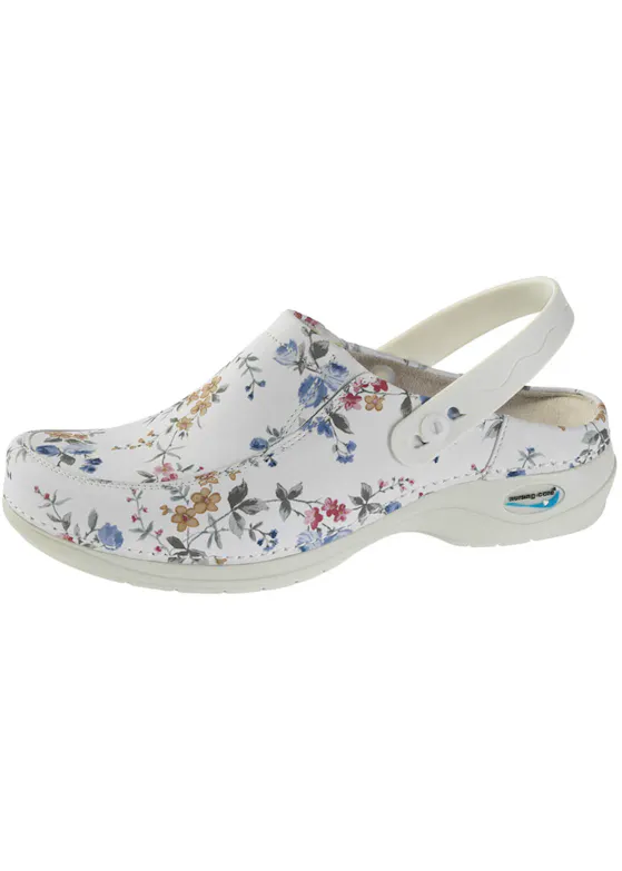 Wash'Go NursingCare medische klomp wit/bloemen