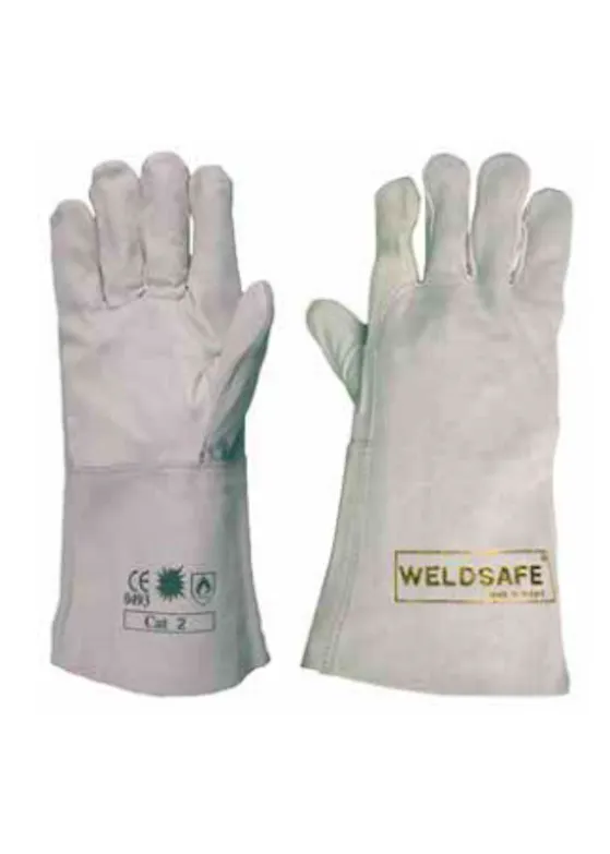 Weldsafe Lashandschoenen Rundlederen Vijfvinger-model MIG 40cm