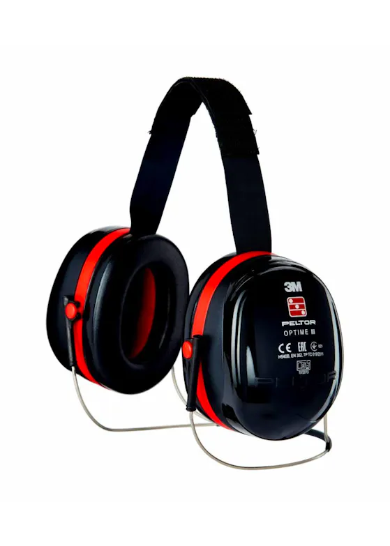 3M Peltor Optime III Gehoorkappen H540B-412-SV Zwart/Rood Nekband
