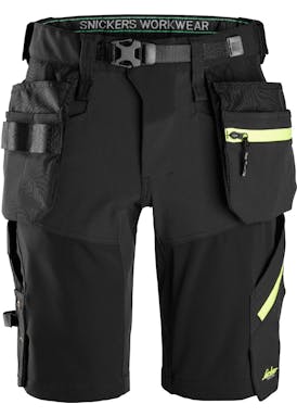 Snickers FlexiWork, Softshell Stretch Korte Werkbroek met Holsterzakken 6140
